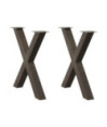 Picioare de masă în formă de X, 2 buc., oțel natural, 70x(72-73) cm - WOODBB2342 Picioare de masă în formă de X, 2 buc., oțel natural, 70x(72-73) cm - WOODBB2342