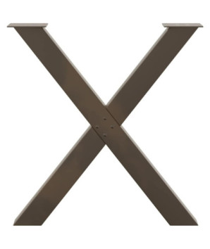 Picioare de masă în formă de X, 2 buc., oțel natural, 70x(72-73) cm - WOODBB2342