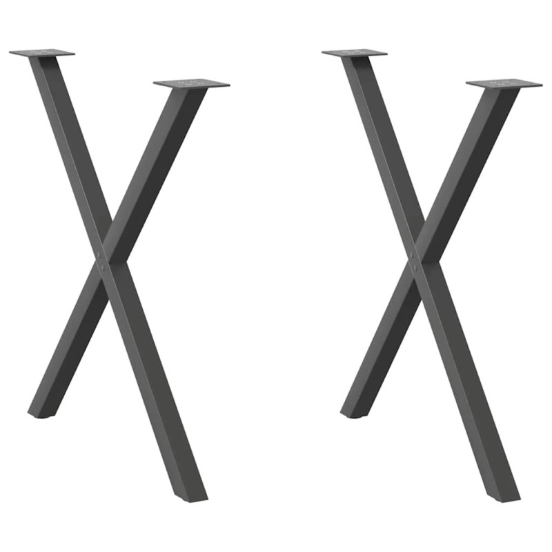 Picioare de masă în formă de X, 2 buc., antracit, 70x(72-73) cm, oțel - WOODBB2343 Picioare de masă în formă de X, 2 buc., antracit, 70x(72-73) cm, oțel - WOODBB2343