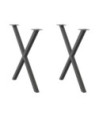 Picioare de masă în formă de X, 2 buc., antracit, 70x(72-73) cm, oțel - WOODBB2343 Picioare de masă în formă de X, 2 buc., antracit, 70x(72-73) cm, oțel - WOODBB2343