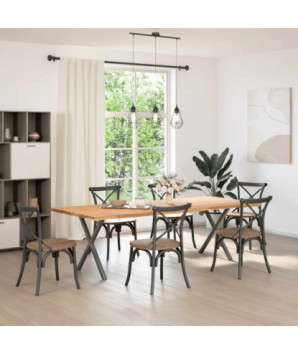 Picioare de masă în formă de X, 2 buc., antracit, 70x(72-73) cm, oțel - WOODBB2343