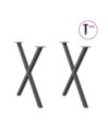 Picioare de masă în formă de X, 2 buc., antracit, 70x(72-73) cm, oțel - WOODBB2343 Picioare de masă în formă de X, 2 buc., antracit, 70x(72-73) cm, oțel - WOODBB2343