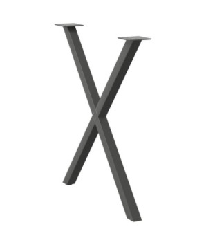 Picioare de masă în formă de X, 2 buc., antracit, 70x(72-73) cm, oțel - WOODBB2343