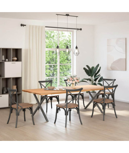 Picioare de masă în formă de X, 2 buc., antracit, 90x(72-73) cm, oțel - WOODBB2344
