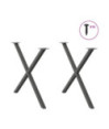 Picioare de masă în formă de X, 2 buc., antracit, 90x(72-73) cm, oțel - WOODBB2344