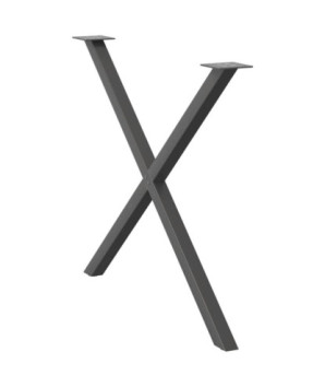 Picioare de masă în formă de X, 2 buc., antracit, 90x(72-73) cm, oțel - WOODBB2344