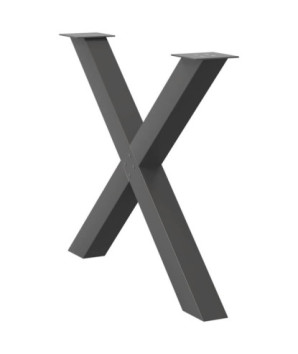 Picioare de masă în formă de X, antracit, 90x(72-73) cm, oțel, 3 buc. - WOODBB2345