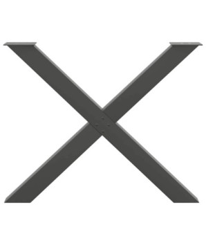 Picioare de masă în formă de X, antracit, 90x(72-73) cm, oțel, 3 buc. - WOODBB2345