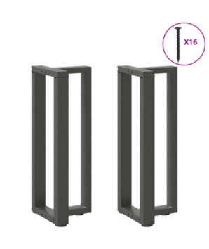 Picioare de masă consolă în formă de T, 2 buc., antracit, 38x25x(72-73) cm, oțel - WOODBB2346