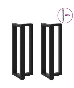 Picioare de masă consolă în formă de T, 2 buc., negru, 38x25x(72-73) cm, oțel - WOODBB2347