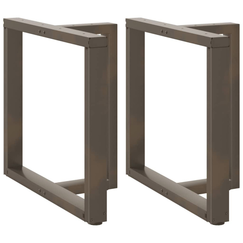 Picioare de masă în formă de T, 2 buc., negru, 70x35x(72-73) cm, oțel - WOODBB2348