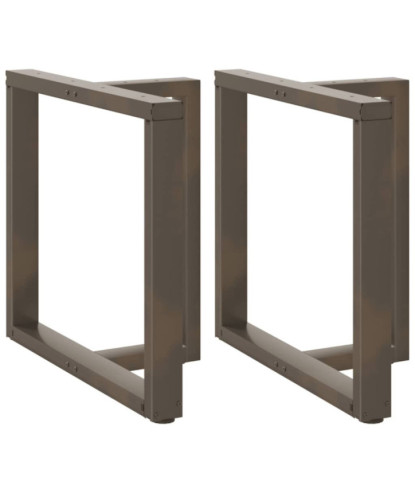 Picioare de masă în formă de T, 2 buc., negru, 70x35x(72-73) cm, oțel - WOODBB2348