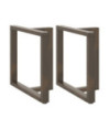 Picioare de masă în formă de T, 2 buc., negru, 70x35x(72-73) cm, oțel - WOODBB2348
