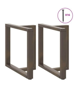 Picioare de masă în formă de T, 2 buc., negru, 70x35x(72-73) cm, oțel - WOODBB2348