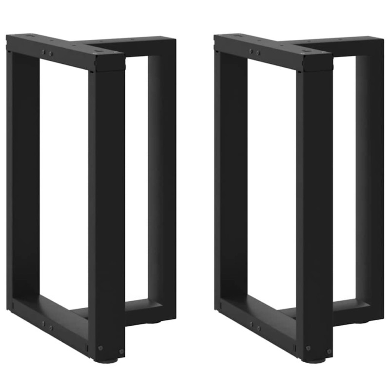 Picioare de masă în formă de T, 2 buc., negru, 60x35x(72-73) cm, oțel - WOODBB2349