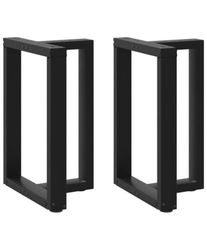 Picioare de masă în formă de T, 2 buc., negru, 60x35x(72-73) cm, oțel - WOODBB2349