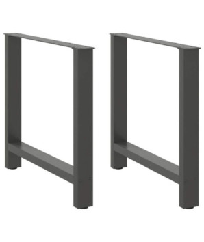 Picioare masă de sufragerie antracit, 2 buc., 80x(72-73) cm, oțel - WOODBB2361