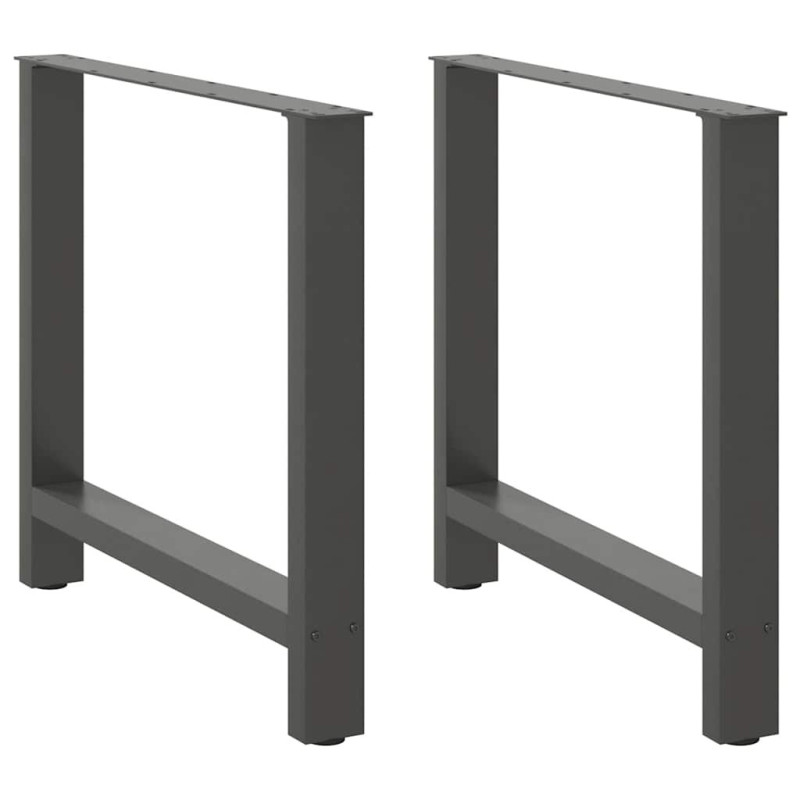 Picioare masă de sufragerie antracit, 2 buc., 80x(72-73) cm, oțel - WOODBB2361