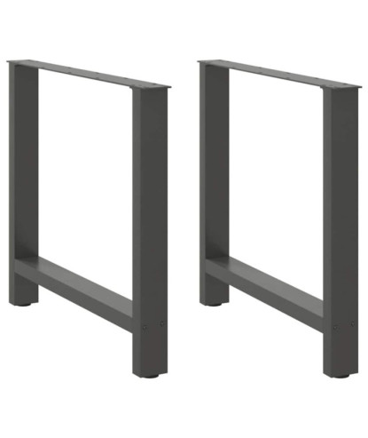 Picioare masă de sufragerie antracit, 2 buc., 80x(72-73) cm, oțel - WOODBB2361