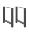 Picioare masă de sufragerie antracit, 2 buc., 80x(72-73) cm, oțel - WOODBB2361