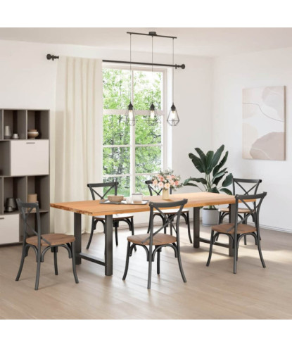 Picioare masă de sufragerie antracit, 2 buc., 80x(72-73) cm, oțel - WOODBB2361