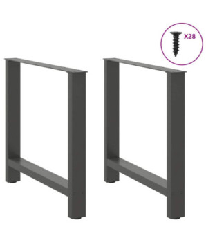 Picioare masă de sufragerie antracit, 2 buc., 80x(72-73) cm, oțel - WOODBB2361