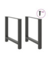 Picioare masă de sufragerie antracit, 2 buc., 80x(72-73) cm, oțel - WOODBB2361