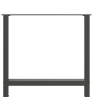 Picioare masă de sufragerie antracit, 2 buc., 80x(72-73) cm, oțel - WOODBB2361