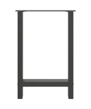 Picioare masă de sufragerie antracit, 2 buc., 50x(72-73) cm, oțel - WOODBB2363