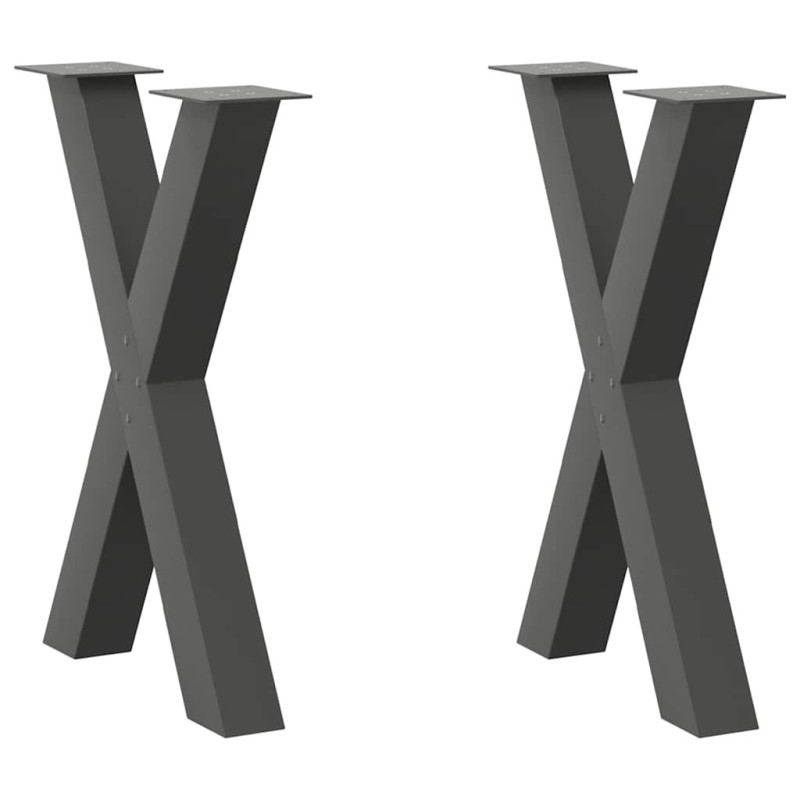 Picioare de masă în formă de X, 2 buc., antracit, 50x(72-73) cm, oțel - WOODBB2366 Picioare de masă în formă de X, 2 buc., antracit, 50x(72-73) cm, oțel - WOODBB2366