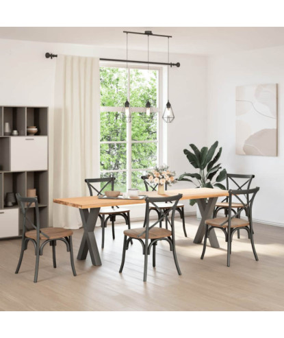 Picioare de masă în formă de X, 2 buc., antracit, 50x(72-73) cm, oțel - WOODBB2366