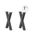 Picioare de masă în formă de X, 2 buc., antracit, 50x(72-73) cm, oțel - WOODBB2366 Picioare de masă în formă de X, 2 buc., antracit, 50x(72-73) cm, oțel - WOODBB2366