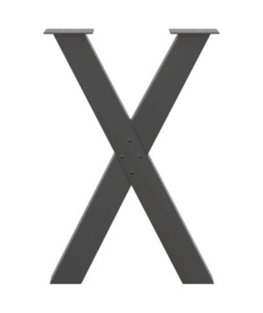 Picioare de masă în formă de X, 2 buc., antracit, 50x(72-73) cm, oțel - WOODBB2366