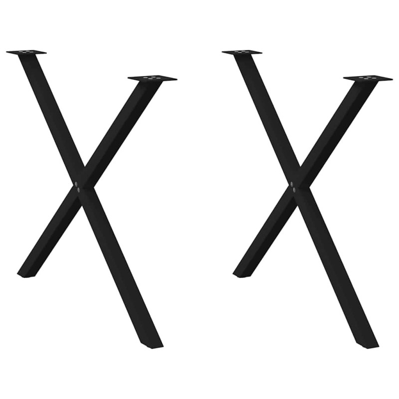 Picioare de masă în formă de X, 2 buc., negru, 90x(72-73) cm, oțel - WOODBB2367 Picioare de masă în formă de X, 2 buc., negru, 90x(72-73) cm, oțel - WOODBB2367