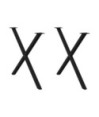 Picioare de masă în formă de X, 2 buc., negru, 90x(72-73) cm, oțel - WOODBB2367 Picioare de masă în formă de X, 2 buc., negru, 90x(72-73) cm, oțel - WOODBB2367