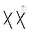 Picioare de masă în formă de X, 2 buc., negru, 90x(72-73) cm, oțel - WOODBB2367 Picioare de masă în formă de X, 2 buc., negru, 90x(72-73) cm, oțel - WOODBB2367