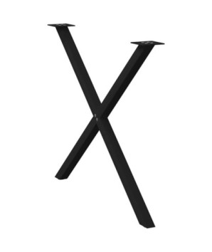 Picioare de masă în formă de X, 2 buc., negru, 90x(72-73) cm, oțel - WOODBB2367