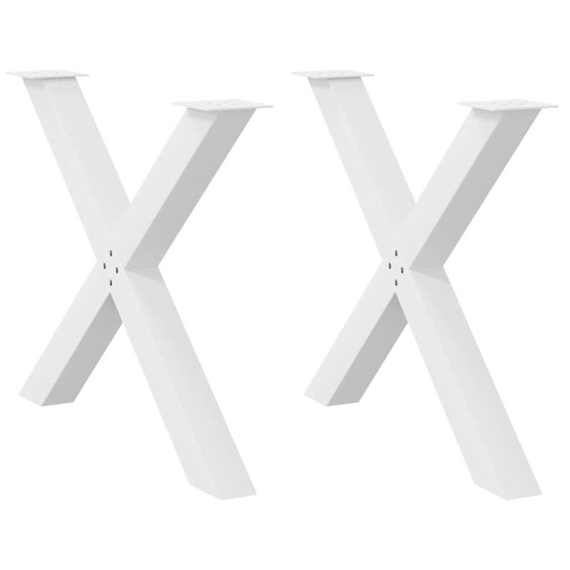 Picioare de masă în formă de X, 2 buc., alb, 90x(72-73) cm, oțel - WOODBB2369 Picioare de masă în formă de X, 2 buc., alb, 90x(72-73) cm, oțel - WOODBB2369