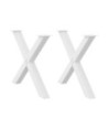 Picioare de masă în formă de X, 2 buc., alb, 90x(72-73) cm, oțel - WOODBB2369 Picioare de masă în formă de X, 2 buc., alb, 90x(72-73) cm, oțel - WOODBB2369
