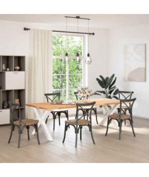 Picioare de masă în formă de X, 2 buc., alb, 90x(72-73) cm, oțel - WOODBB2369