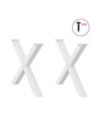 Picioare de masă în formă de X, 2 buc., alb, 90x(72-73) cm, oțel - WOODBB2369 Picioare de masă în formă de X, 2 buc., alb, 90x(72-73) cm, oțel - WOODBB2369