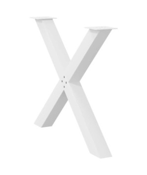Picioare de masă în formă de X, 2 buc., alb, 90x(72-73) cm, oțel - WOODBB2369