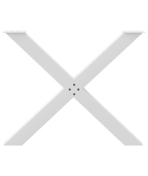 Picioare de masă în formă de X, 2 buc., alb, 90x(72-73) cm, oțel - WOODBB2369