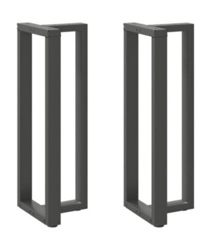 Picioare de masă de bar în formă de T, 2 buc., antracit, 40x35x(110-111) cm, oțel - WOODBB2383