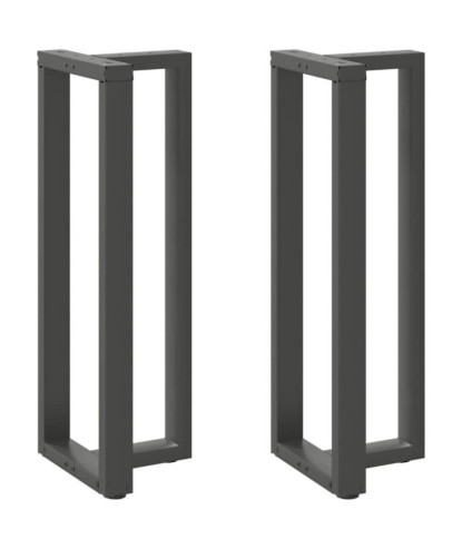 Picioare de masă de bar în formă de T, 2 buc., antracit, 40x35x(110-111) cm, oțel - WOODBB2383