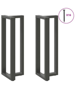 Picioare de masă de bar în formă de T, 2 buc., antracit, 40x35x(110-111) cm, oțel - WOODBB2383
