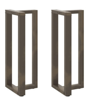Picioare de masă de bar în formă de T, 2 buc., negru, 50x35x(100-101) cm, oțel - WOODBB2384