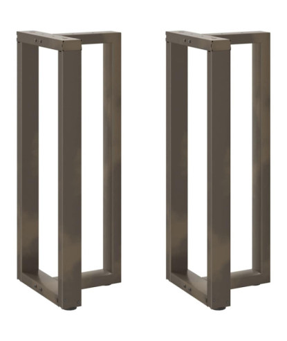 Picioare de masă de bar în formă de T, 2 buc., negru, 50x35x(100-101) cm, oțel - WOODBB2384