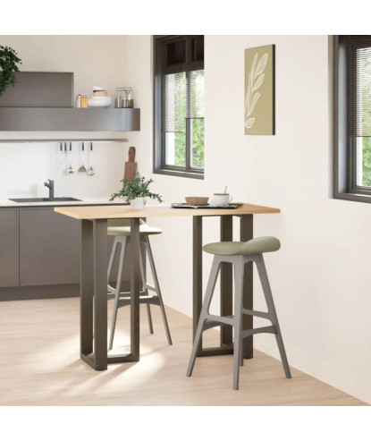 Picioare de masă de bar în formă de T, 2 buc., negru, 50x35x(100-101) cm, oțel - WOODBB2384