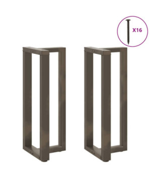 Picioare de masă de bar în formă de T, 2 buc., negru, 50x35x(100-101) cm, oțel - WOODBB2384